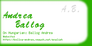 andrea ballog business card